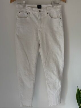 J. Crew White High-Rise Ankle Crop Jeans